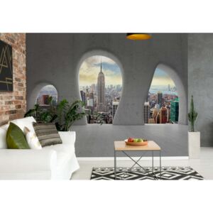 Fototapeta - New York City 3D Concrete Arches View Vliesová tapeta - 208x146 cm