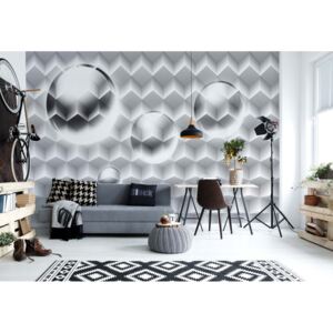 Fototapeta - 3D Grey And White Design IV.d-grey-and-white-design Vliesová tapeta - 254x184 cm