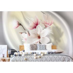 Fototapeta - Magnolia Modern Floral Design Yellow Vliesová tapeta - 416x254 cm