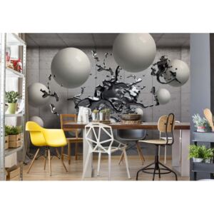Fototapeta - 3D Abstract Design Molten Metal Balls Vliesová tapeta - 416x254 cm