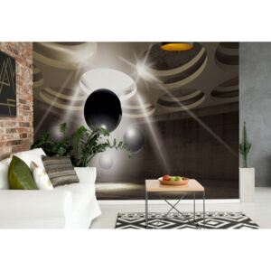 Fototapeta - 3D Modern Design Black Spheres Vliesová tapeta - 250x104 cm