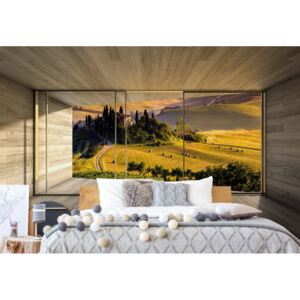 Fototapeta - Tuscan Landscape 3D Modern Window View IV.d-modern-window-view Vliesová tapeta - 254x184 cm