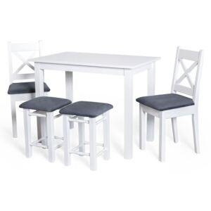 Stůl MAX VI + Židle K-X (2ks.) + taburet (2ks.)