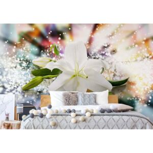 Fototapeta - Lily Flowers Modern Design Sparkles II. Vliesová tapeta - 206x275 cm