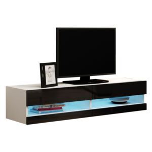 Televizní stolek VIGO NEW VG12B 140 bílý / černý lesk