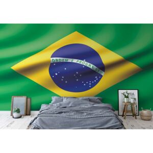 Fototapeta - 3D Flag Brasil Vliesová tapeta - 254x184 cm