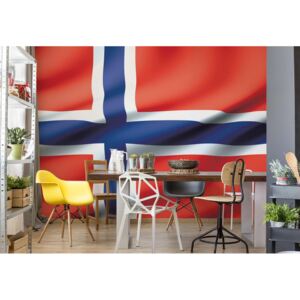 Fototapeta - 3D Flag Norway Vliesová tapeta - 416x254 cm