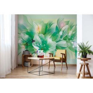 Fototapeta GLIX - Flowers Green + lepidlo ZDARMA Vliesová tapeta - 254x184 cm