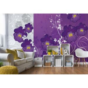 Fototapeta - Flowers Purple Modern Design Vliesová tapeta - 208x146 cm