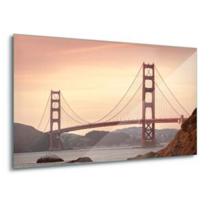 Skleněný obraz - Golden Gate 4 x 30x80 cm