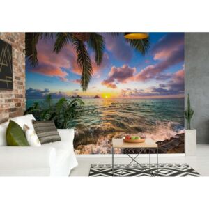 GLIX Fototapeta - Tropical Sea At Sunset Vliesová tapeta - 254x184 cm