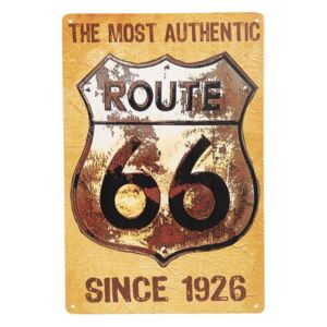 Žlutá retro kovová cedule Route 66 - 20*30 cm
