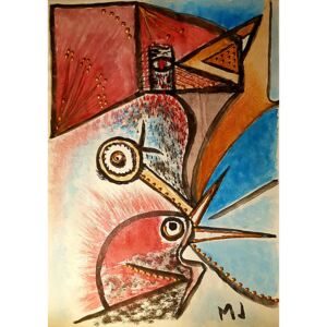 Ručně malovaný obraz Marie Javorková - Birds