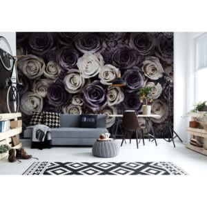 GLIX Fototapeta - Gothic Roses Dark Purple Vliesová tapeta - 208x146 cm