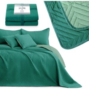 AmeliaHome Přehoz na postel Softa zelená/světle zelená,170x210 Rozměr: 170x270