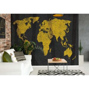 Fototapeta - Modern World Map Grunge Texture Vliesová tapeta - 254x184 cm