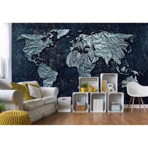 Fototapeta - Modern 3D World Map Vliesová tapeta - 416x254 cm