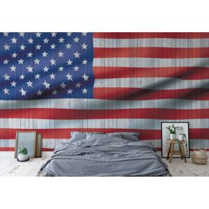 GLIX Fototapeta - Rustic American Flag Usa Vliesová tapeta - 368x254 cm