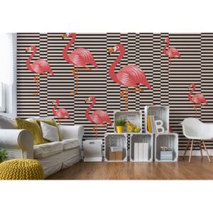 GLIX Fototapeta - Modern Flamingo Pattern I. Vliesová tapeta - 368x254 cm