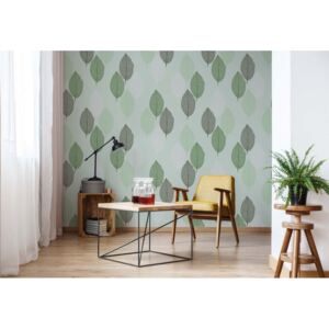 GLIX Fototapeta - Green Leaves Pattern Vliesová tapeta - 416x254 cm