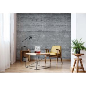 GLIX Fototapeta - Concrete Wall Wood Texture Vliesová tapeta - 416x254 cm