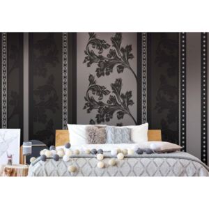 GLIX Fototapeta - Floral Design Black And Grey I. Vliesová tapeta - 416x254 cm