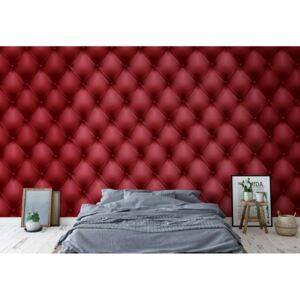 Fototapeta - Luxury Red Chesterfield Texture Vliesová tapeta - 254x184 cm
