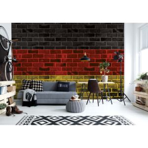 GLIX Fototapeta - German Flag Brick Wall Texture II. Vliesová tapeta - 254x184 cm