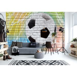GLIX Fototapeta - Football Graffiti Brick Wall Vliesová tapeta - 254x184 cm