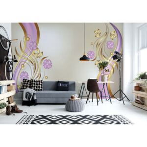 Fototapeta GLIX - Luxury Floral Purple + lepidlo ZDARMA Vliesová tapeta - 312x219 cm