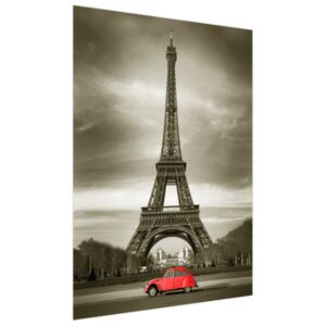 Roleta s potiskemČervené auto před Eiffelovou věží v Paříži 110x150cm FR3533A_1ME