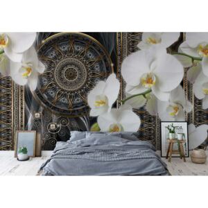 GLIX Fototapeta - Luxury Celtic Pattern Orchids I. Vliesová tapeta - 368x254 cm