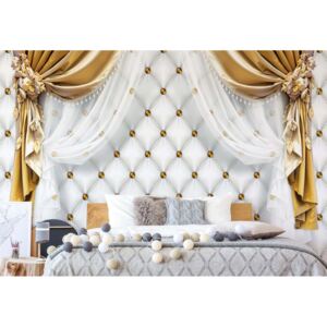 Fototapeta - Golden Curtains Luxury Effect I. Vliesová tapeta - 368x254 cm
