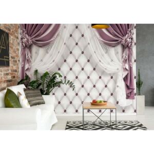 GLIX Fototapeta - Purple Curtains Luxury Effect Vliesová tapeta - 368x254 cm