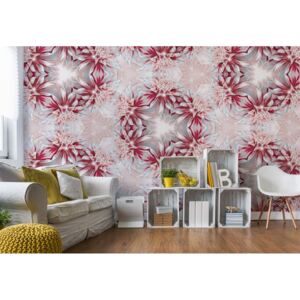 Fototapeta - Pink Floral Kaleidoscope Design I. Vliesová tapeta - 254x184 cm