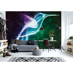 Fototapeta - Hummingbird Neon Lights III. Vliesová tapeta - 368x254 cm