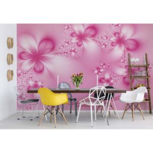 GLIX Fototapeta - Flowers Modern Design Pink Vliesová tapeta - 312x219 cm