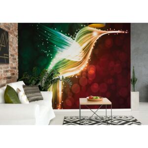 Fototapeta - Hummingbird Neon Lights II. Vliesová tapeta - 368x254 cm
