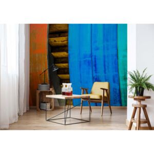 GLIX Fototapeta - Colourful Wood Vliesová tapeta - 254x184 cm
