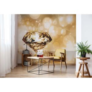 GLIX Fototapeta - Gem Diamond Gold Vliesová tapeta - 416x254 cm