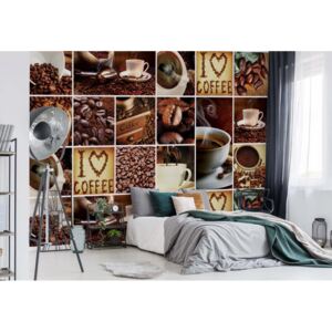 Fototapeta - I Love Coffee Squares Vliesová tapeta - 254x184 cm
