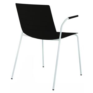 Židle Skinny 4 černá podstava bílá s područkami