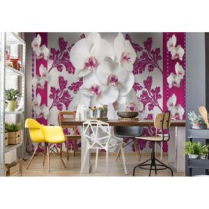 GLIX Fototapeta - Luxury Floral Design Orchids Pink I. Vliesová tapeta - 254x184 cm