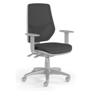Kancelářská židle LEX se síťovaným opěrákem a s područkami, šedá