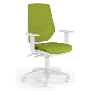 Kancelářská židle LEX se síťovaným opěrákem a s područkami, zelená