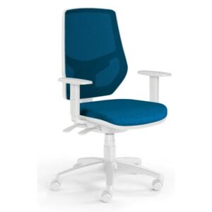 Kancelářská židle LEX se síťovaným opěrákem a s područkami, modrá