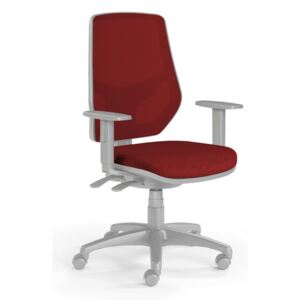 Kancelářská židle LEX se síťovaným opěrákem a s područkami, červená