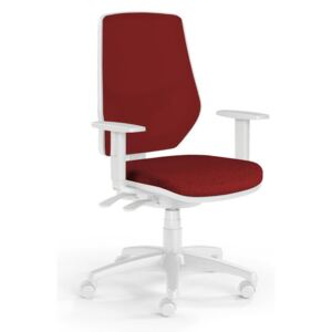 Kancelářská židle LEX se síťovaným opěrákem a s područkami, červená