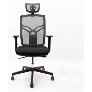 Kancelářská židle X8 s opěrkou hlavy a područkami, šedá