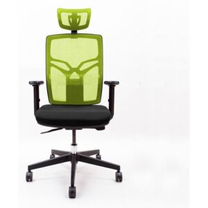 Kancelářská židle X8 s opěrkou hlavy a područkami, zelená